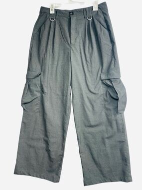 Forever21 Wide Leg Cargo Pants XL Gray Trousers Baggy Acubi Career Skater Grunge